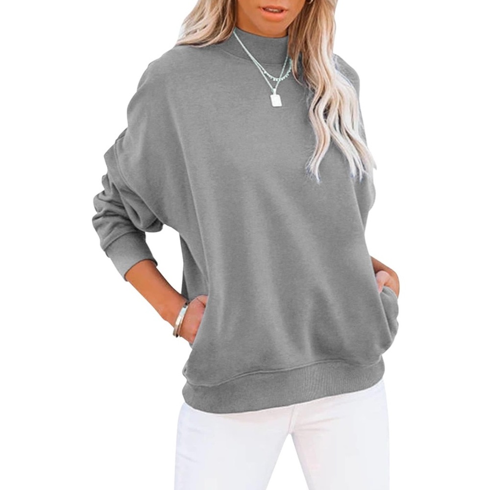 Women’s - Gray Mock Neck Sweater